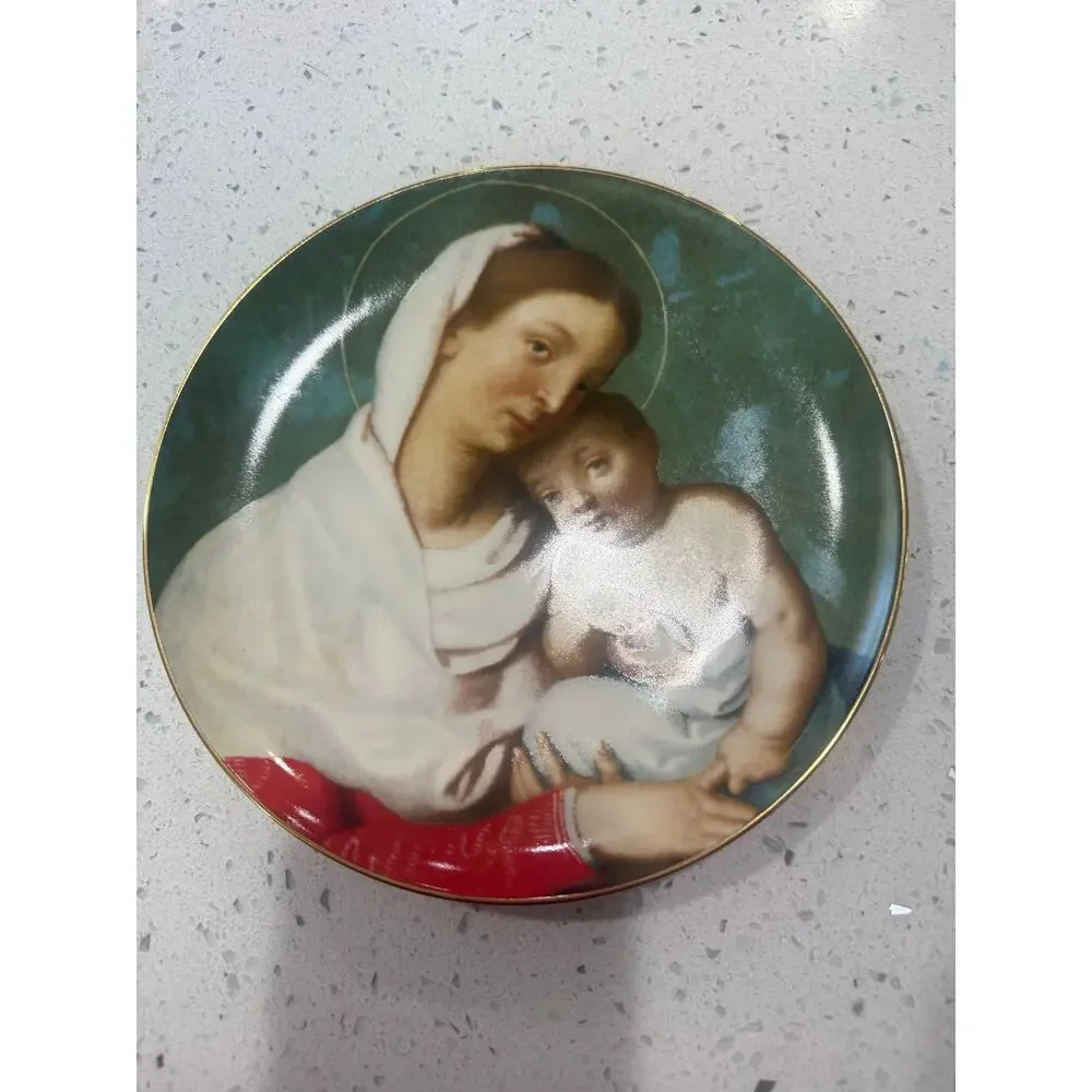 1987 Annual Christmas Stamp Art Plate Madonna l Child Limited Edition Collector